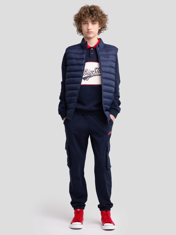 Kamizelka chłopięca pikowana granatowa Grimbo 403