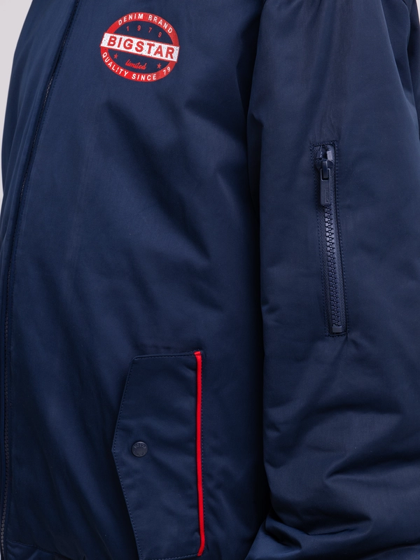 Kurtka chłopięca z odpinanym kapturem granatowa Carmelo 403