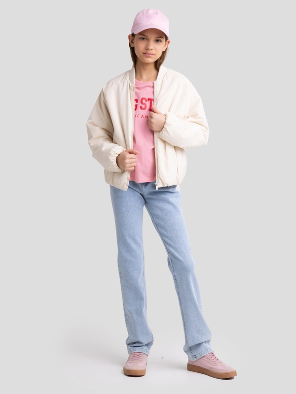 Kurtka dziewczęca bomberka kremowa Cayla 103