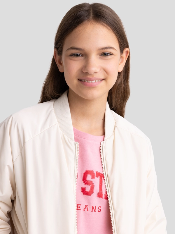 Kurtka dziewczęca bomberka kremowa Cayla 103