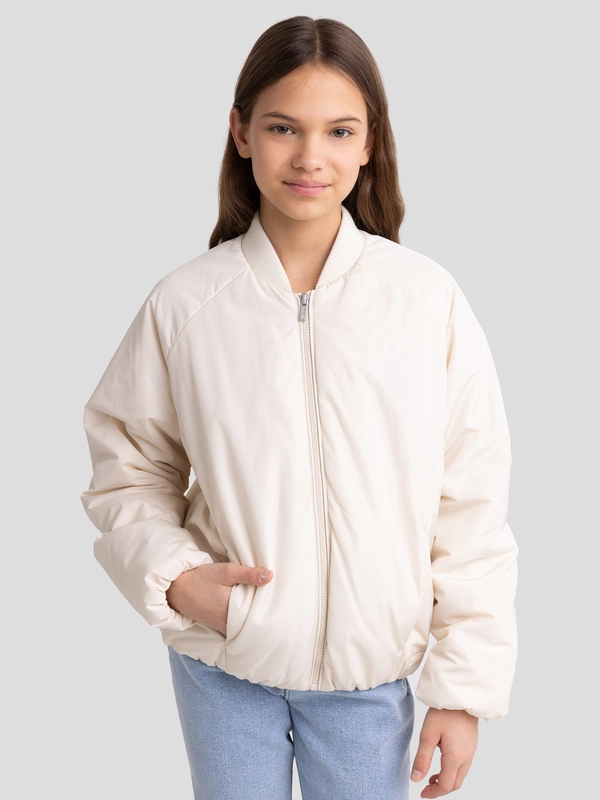 Kurtka dziewczęca bomberka kremowa Cayla 103