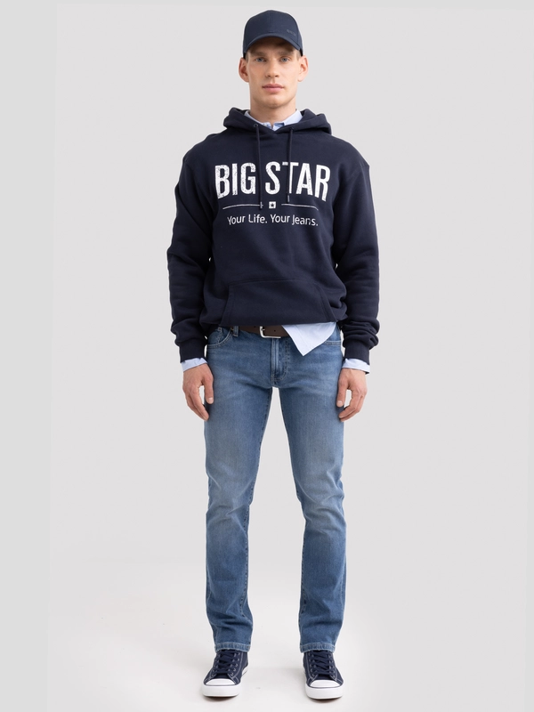 Jeansy męskie dopasowane z przetarciami niebieskie Martin 432