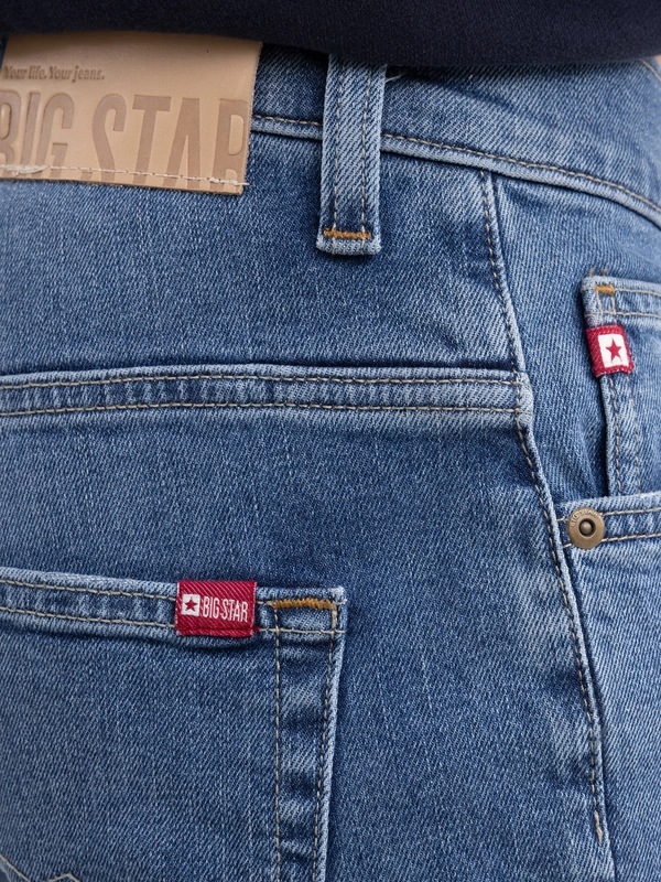 Jeansy męskie dopasowane z przetarciami niebieskie Martin 432