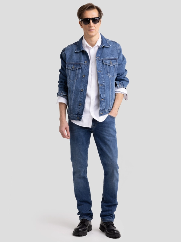 Jeansy męskie dopasowane niebieskie Martin 553