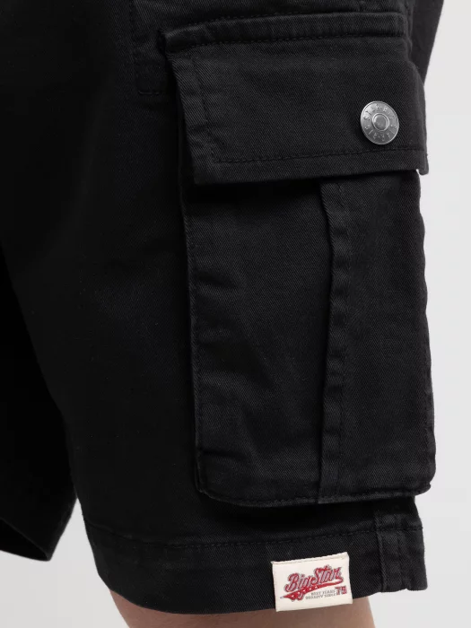 Szorty chłopięce dresowe z kieszeniami cargo czarne Sheldon 906
