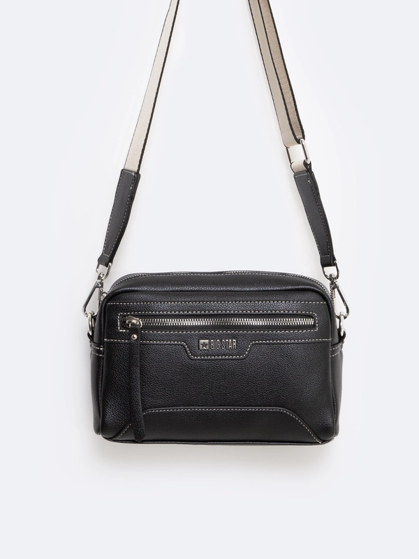 Torebka damska cross body z wymiennym paskiem czarna Mara 906