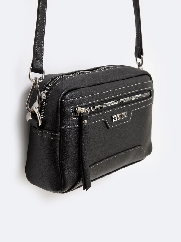 Torebka damska cross body z wymiennym paskiem czarna Mara 906