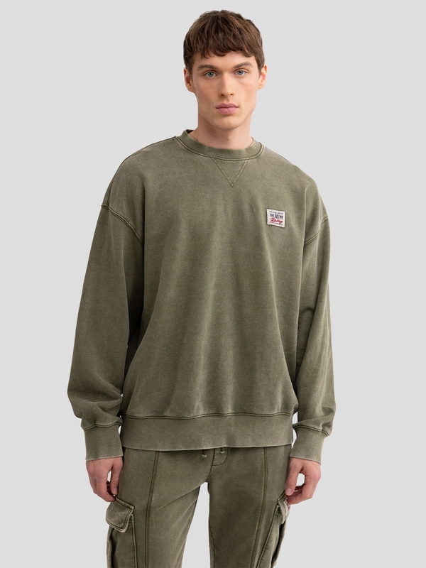 Bluza męska oversize z efektem sprania khaki Caron 303