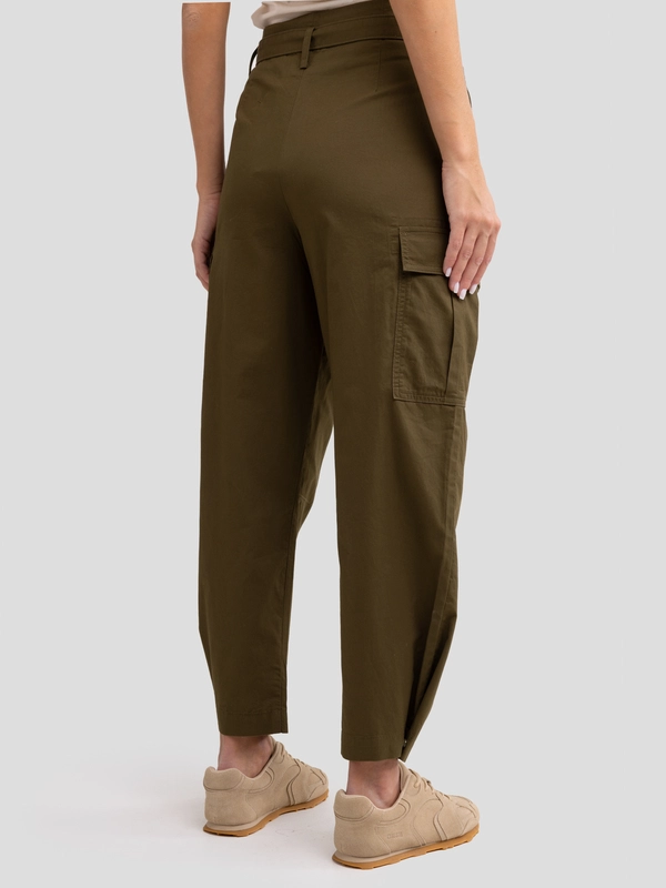Spodnie damskie cargo z regulacją dołu nogawki khaki Katris 303