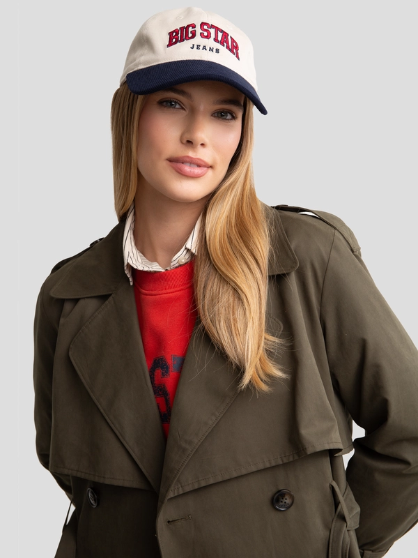 Płaszcz damski trencz o luźnym kroju khaki Sigreena 303