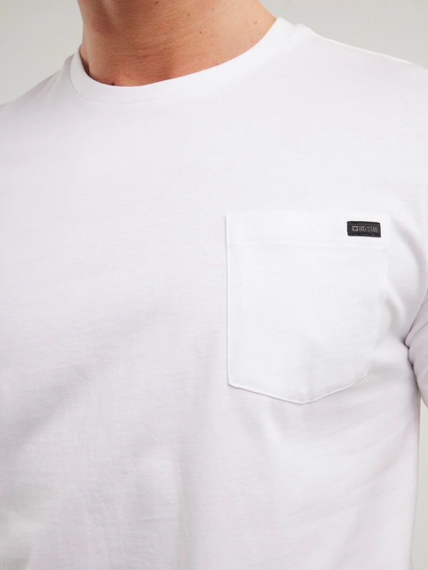 Koszulka męska z kieszonką biała Carbon 101