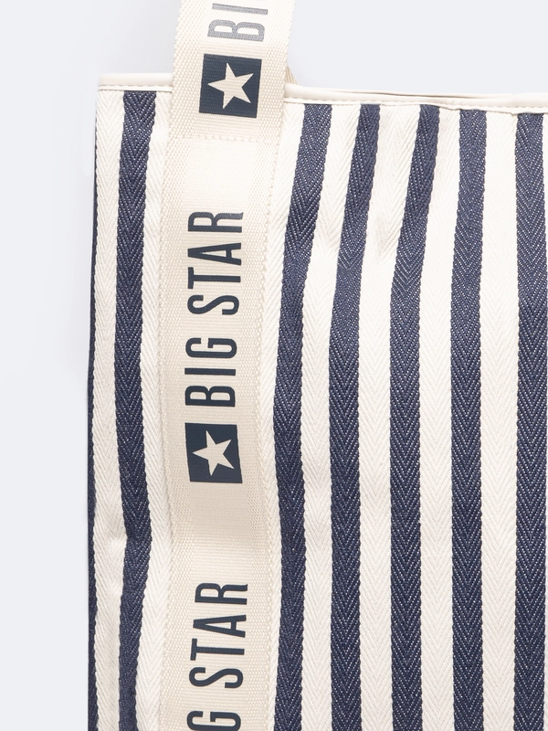 Torba damska z tkaniny w paski granatowa Mavia 403