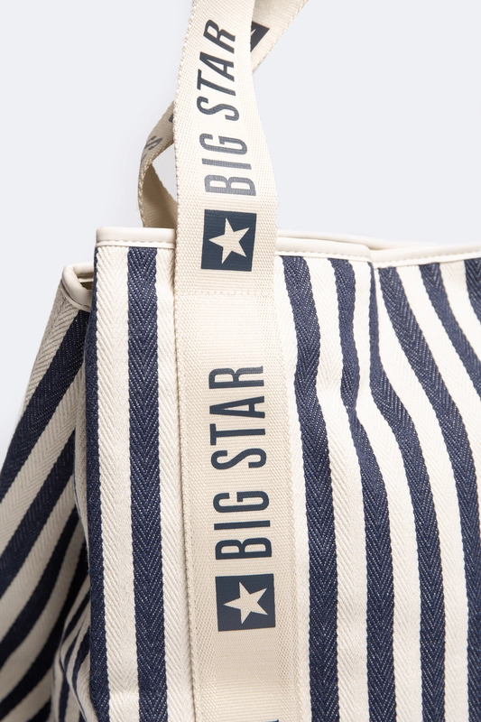 Torba damska z tkaniny w paski granatowa Mavia 403