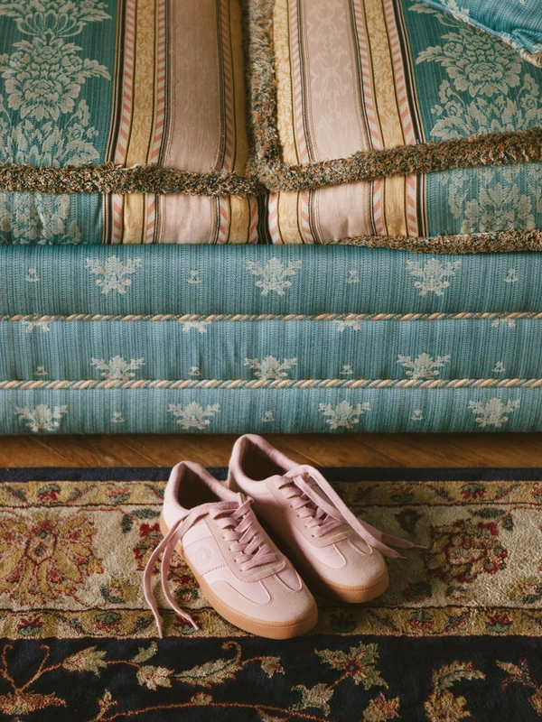 その他 Rose o7r6kf1 Różowe sneakersy damskie ze skóry naturalnej RR274807 601