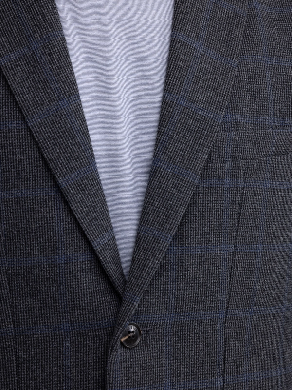 Marynarka męska w kratę z dodatkiem wełny szara Joseef 902