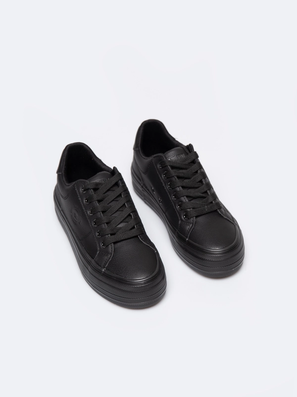 なつ Trampki damskie ze skóry ekologicznej czarne RR274299 906