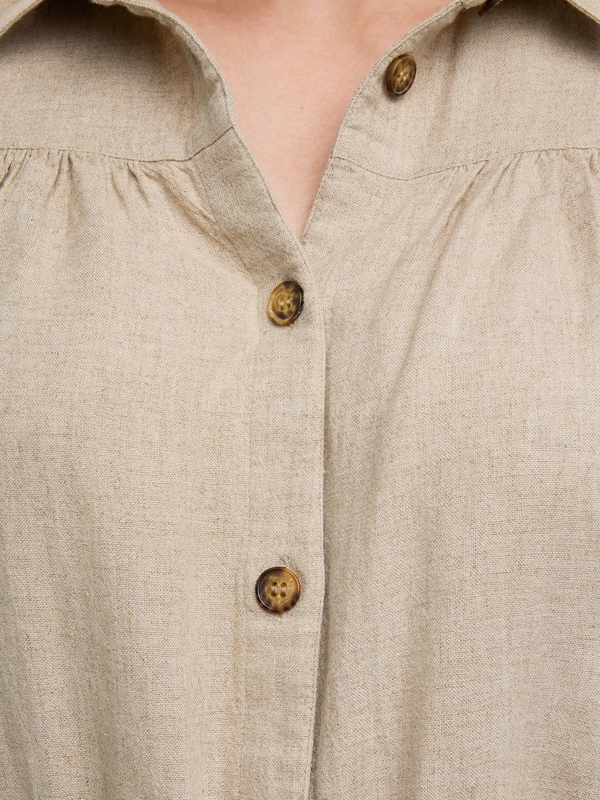 Kombinezon damski lniany beżowy Dunime 805