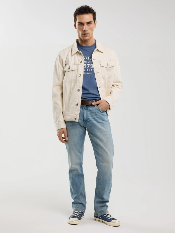 Koszulka męska z nadrukiem niebieska Serter 402