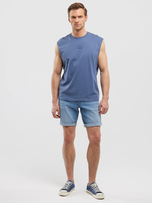 Koszulka męska bez rękawów niebieska Irrer 402