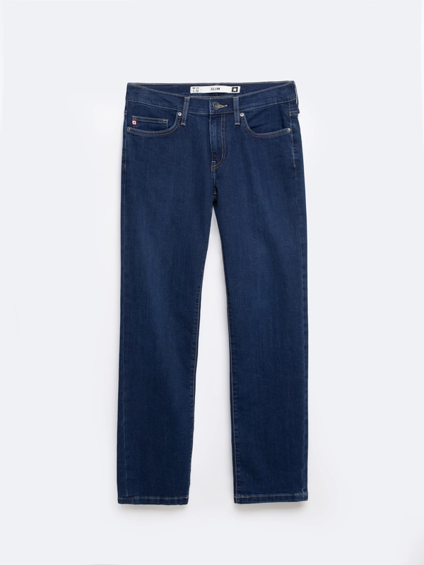 Jeansy męskie dopasowane granatowe Terry 499