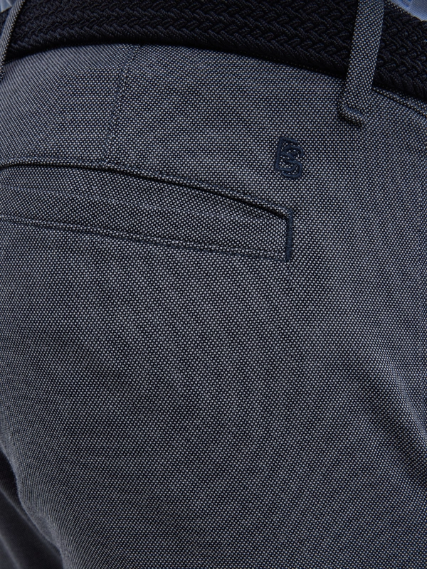 Spodnie męskie chinosy w drobny wzorek niebieskie Erhati 402