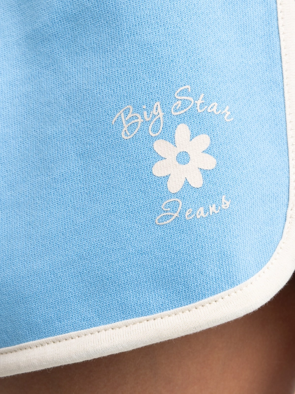 Szorty dziewczęce dresowe wykończone białą lamówką niebieskie Esterash 401