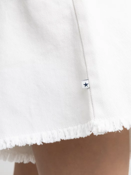 Szorty dziewczęce jeansowe luźne białe Lunis 101