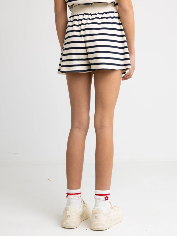 Szorty dziewczęce w paski granatowo-beżowe Marunash 403