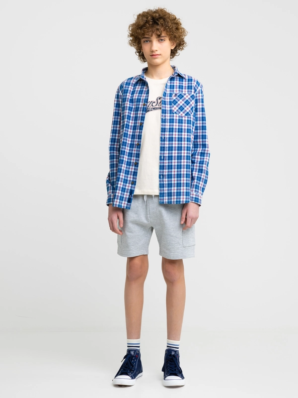 Szorty chłopięce dresowe z kieszeniami cargo szare Viler 901