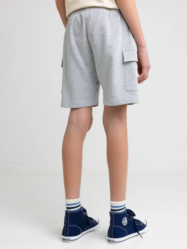 Szorty chłopięce dresowe z kieszeniami cargo szare Viler 901