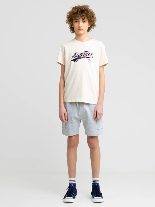 Szorty chłopięce dresowe z kieszeniami cargo szare Viler 901