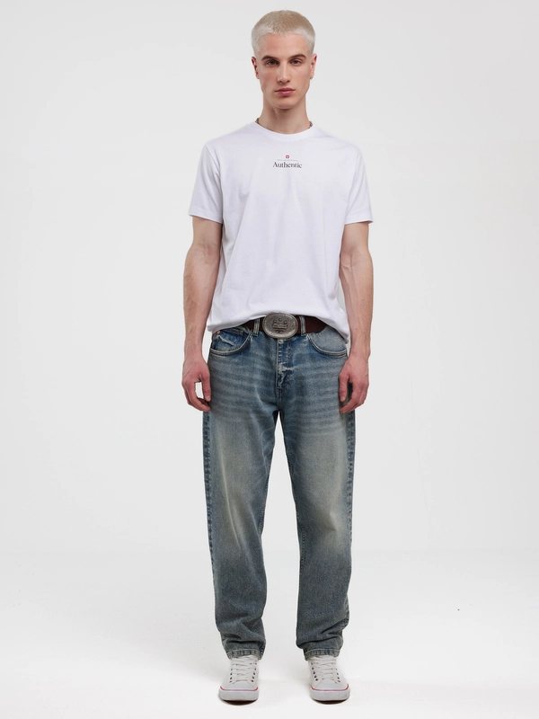 Koszulka męska z linii Authentic z nadrukiem biała Techmunen 101