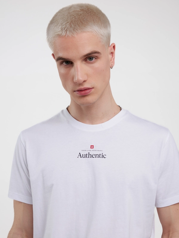 Koszulka męska z linii Authentic z nadrukiem biała Techmunen 101