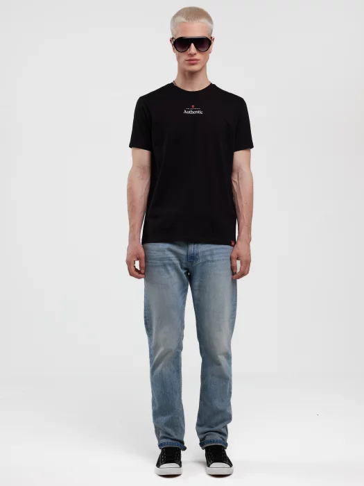 Koszulka męska z linii Authentic z nadrukiem czarna Techmunen 906