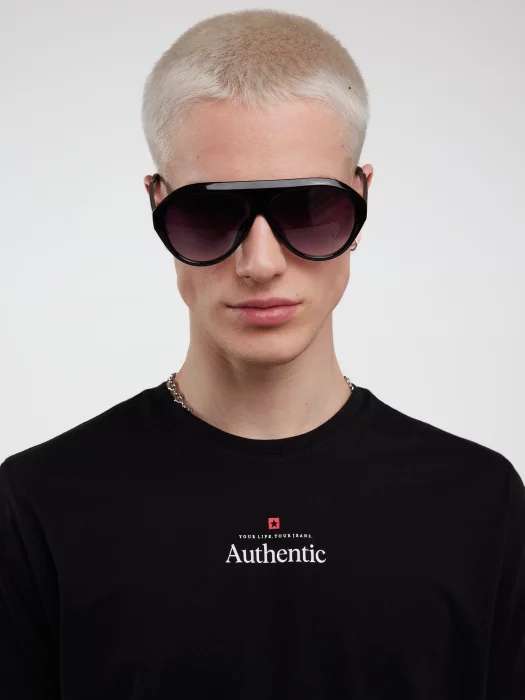 Koszulka męska z linii Authentic z nadrukiem czarna Techmunen 906