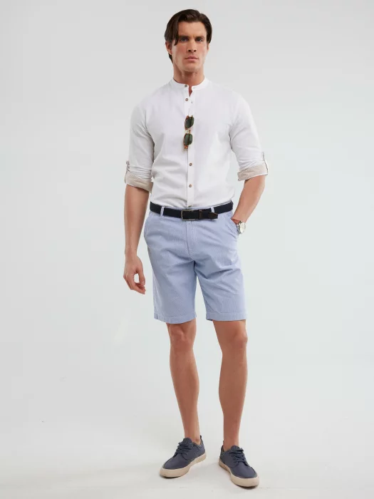 Szorty męskie bawełniane błękitne Gusto 401