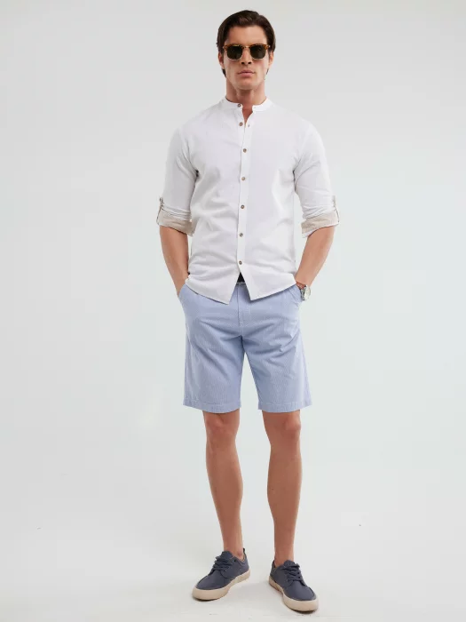 Szorty męskie bawełniane błękitne Gusto 401