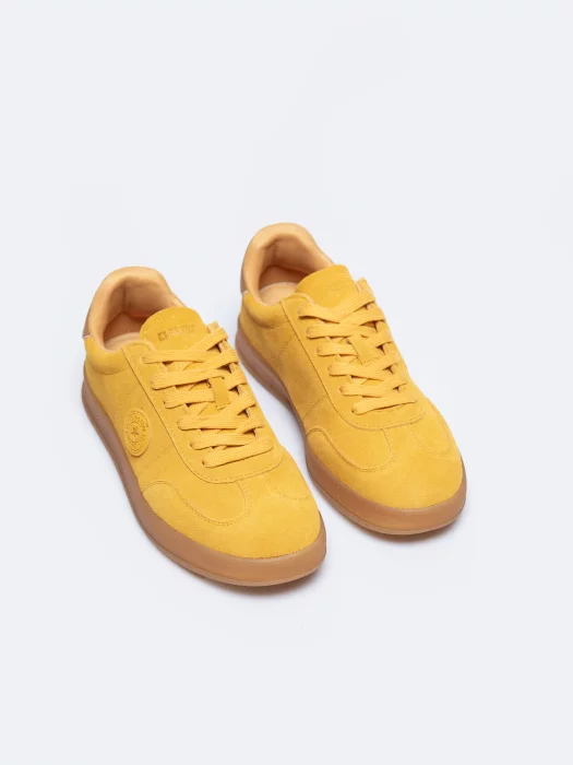 WEB限定お買い得商品の新着アイテム ze damskie Sneakersy skóry musztardowe zamszowej naturalnej テープ・マスキングテープ