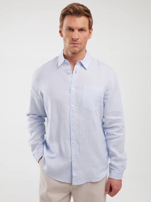 Lniana koszula męska błękitna Jianis 400