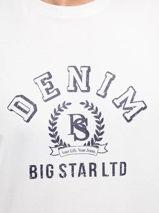 Koszulka męska z nadrukiem biała Bester 100