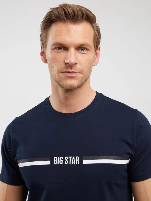 Koszulka męska z nadrukiem granatowa Lexor 403