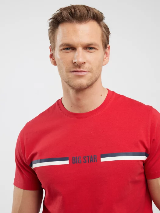 Koszulka męska z nadrukiem czerwona Lexor 603