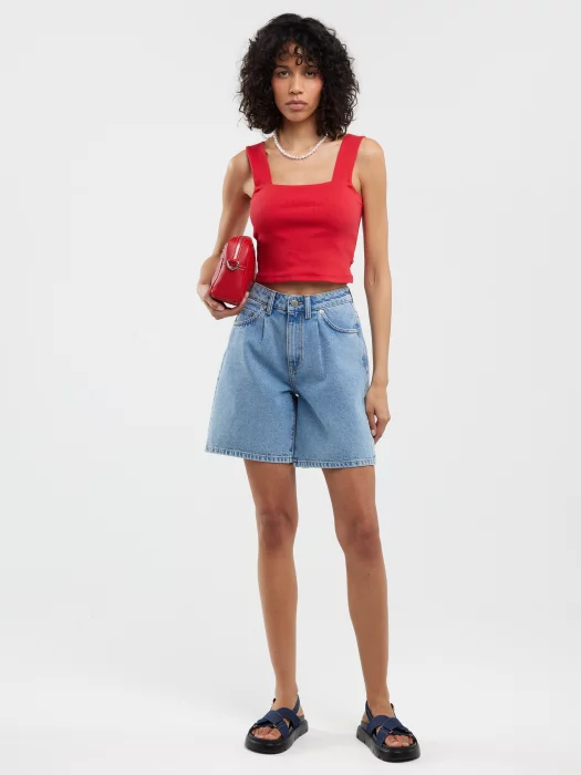 Top damski slim w prążek czerwony Serecona 603