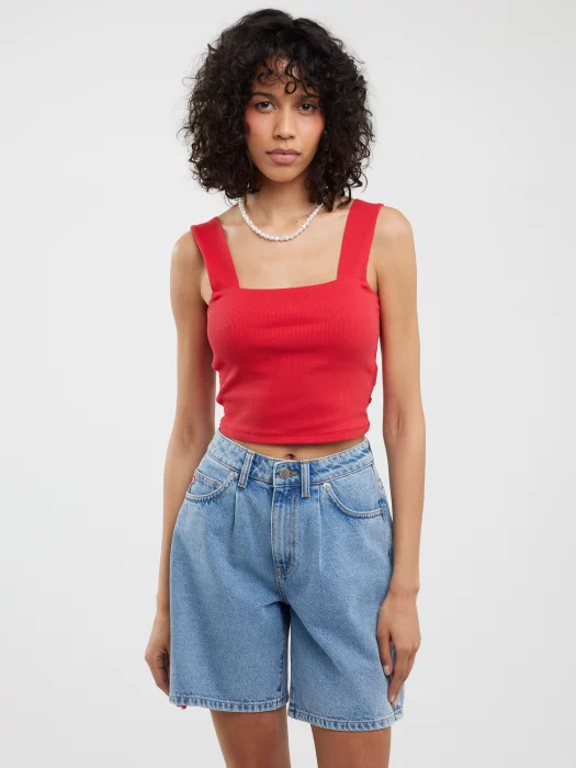 Top damski slim w prążek czerwony Serecona 603