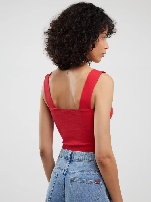 Top damski slim w prążek czerwony Serecona 603
