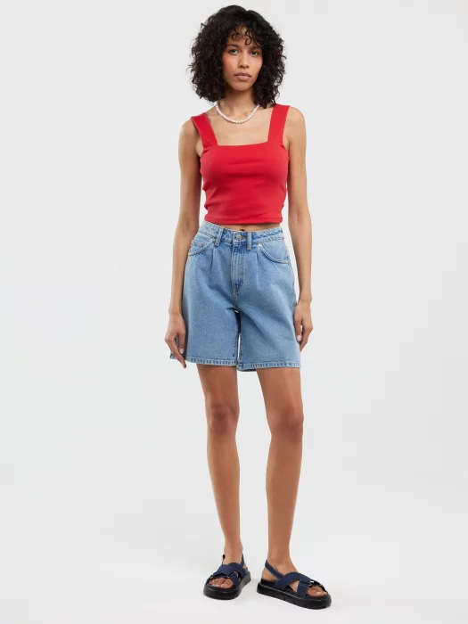 Top damski slim w prążek czerwony Serecona 603