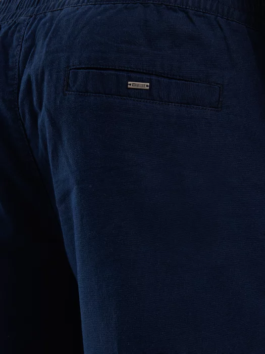 Szorty męskie lniane granatowe Linesi 403