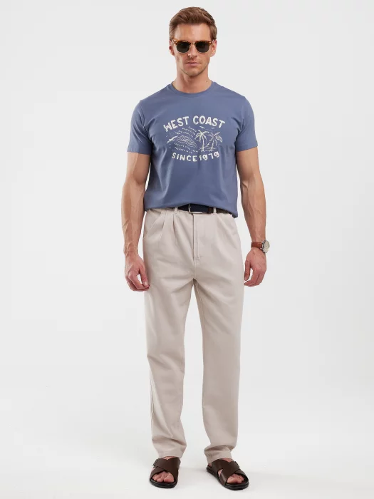 Koszulka męska z nadrukiem niebieska Reddrez 402