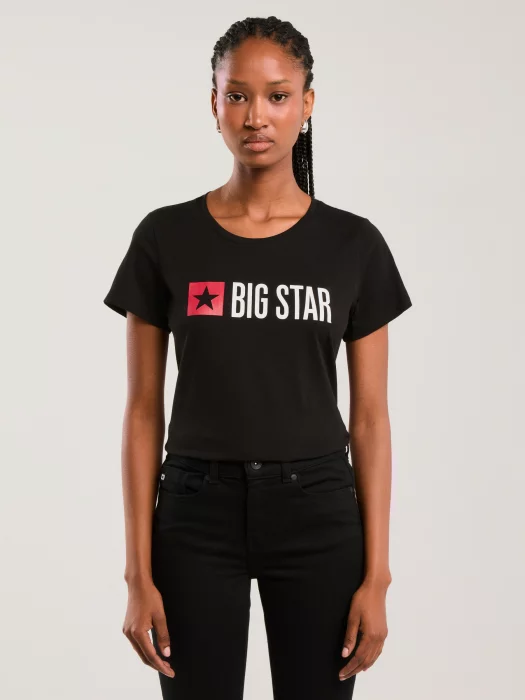 Koszulka damska z logo czarna Risma 906