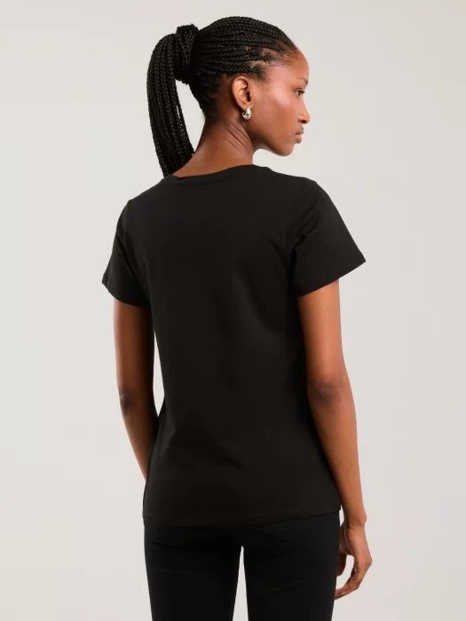 Koszulka damska z logo czarna Risma 906